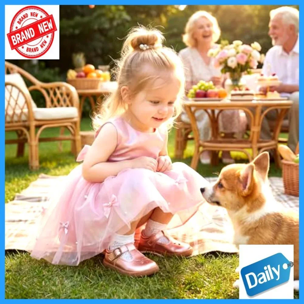 Toddler Girl Mary Jane Ballet Flats Wide Fit Hook Loop Closure
